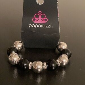 Paparazzi Black and Silver Beaded Bracelet